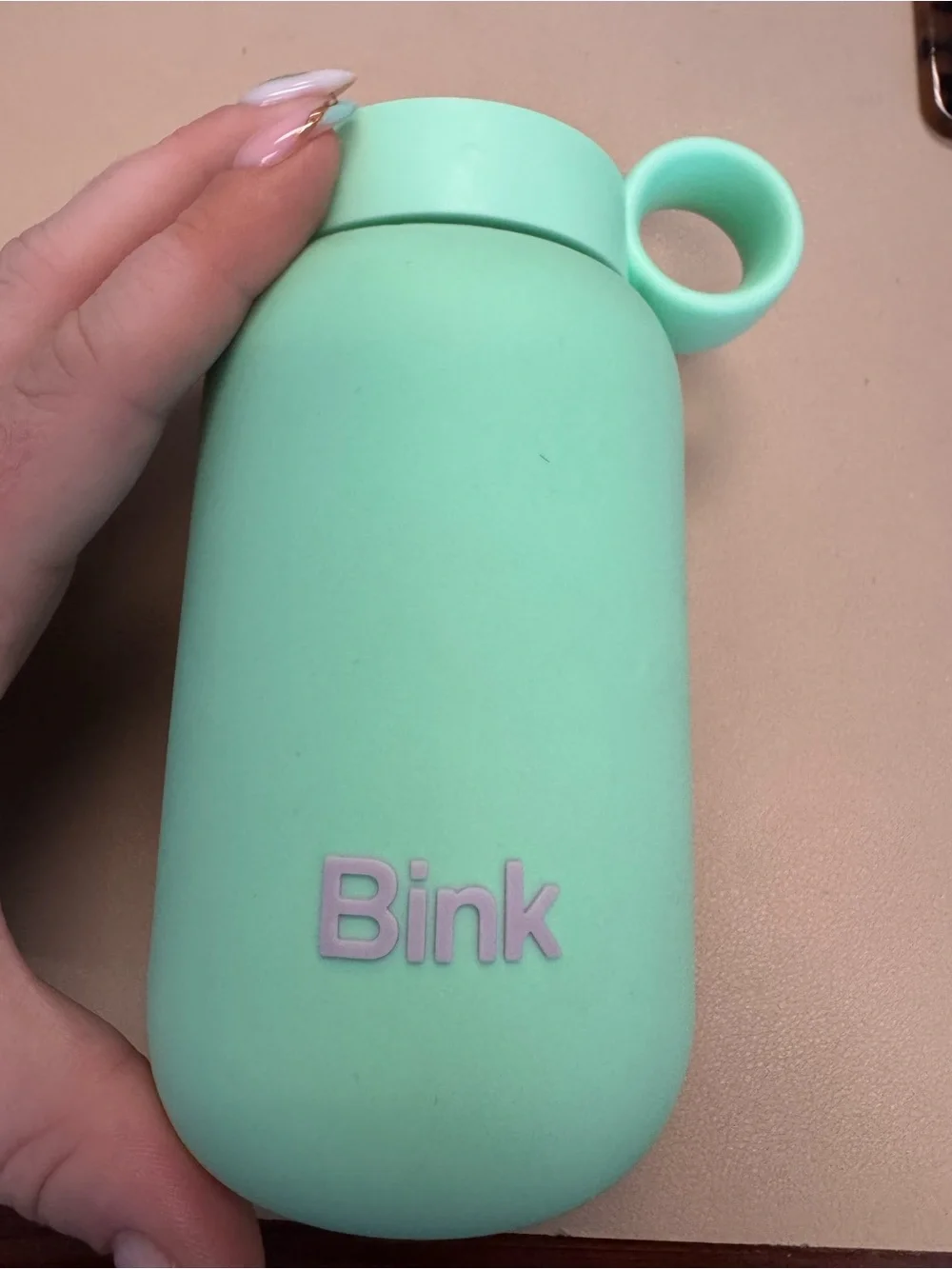Bink Mint & Pink Straw Water Bottle - 10 oz